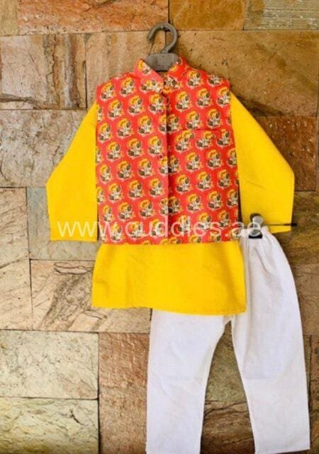 Maple Yellow Red Kurta Pajama