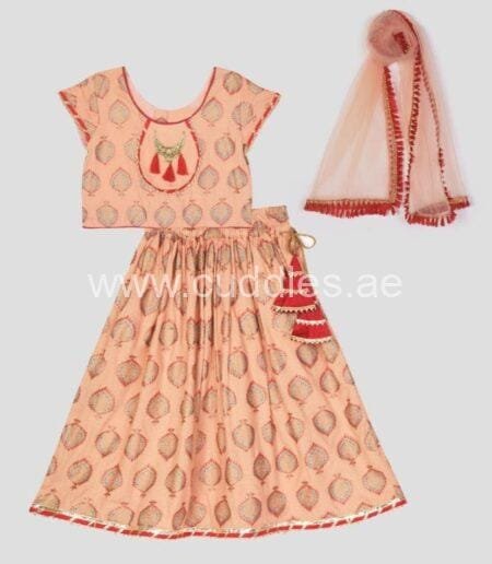 Peach red lehenga choli