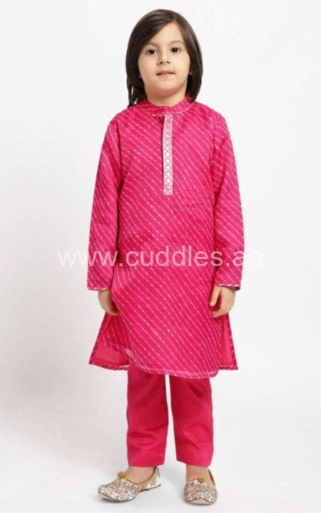 Pink Boy's Kurta Pajama Set