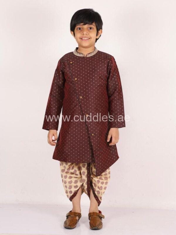 Regal sherwani with printed dhoti
