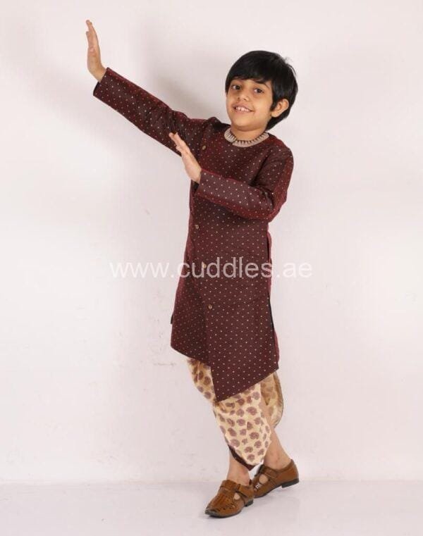 Regal sherwani with printed dhoti