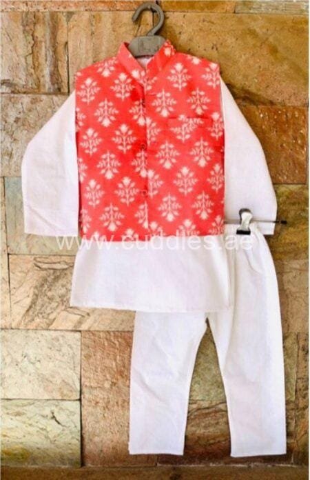 peach white kurts pajama