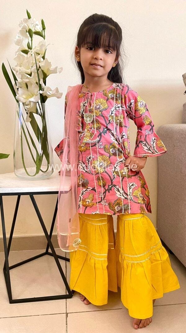 Blush pink sharara set