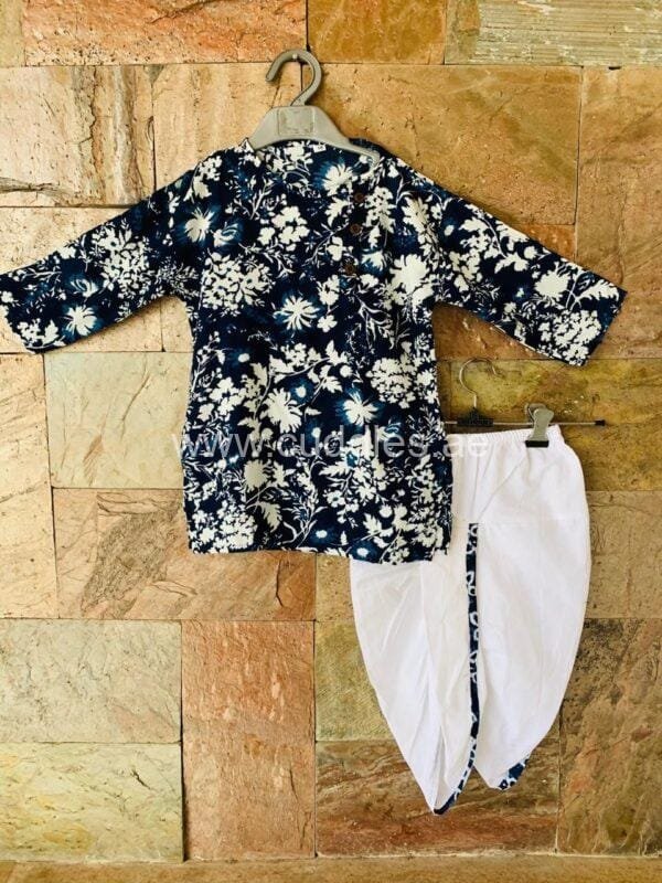 Dark blue kurta dhoti set
