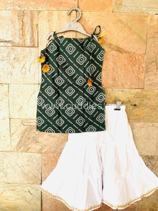 Dark green kurti set
