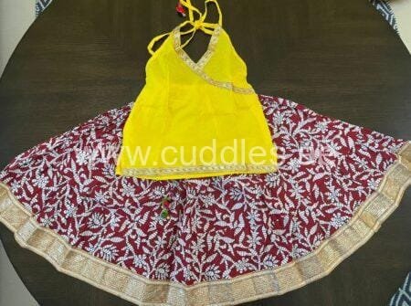Floral ghagra skirt top