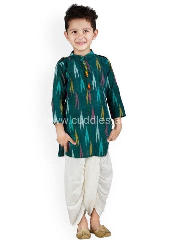 Ikkat print dhoti set
