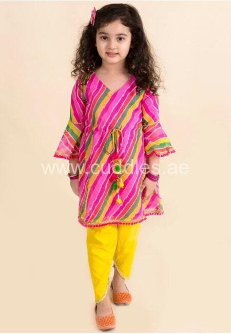 Leheriya Dhoti with kurti set