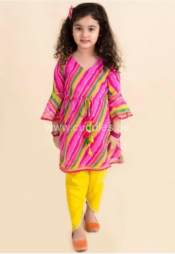 Leheriya Dhoti with kurti set