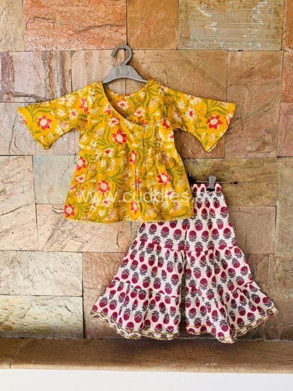 Mustard sharara set