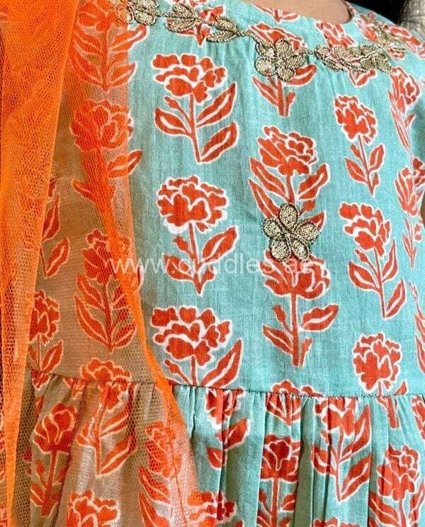 Neon and grey print kurti with pants