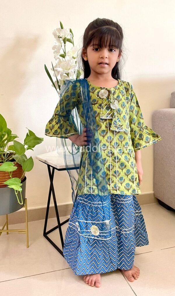 Pista green sharara with dupatta set