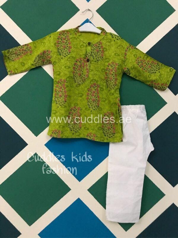 green floral printed pajama set