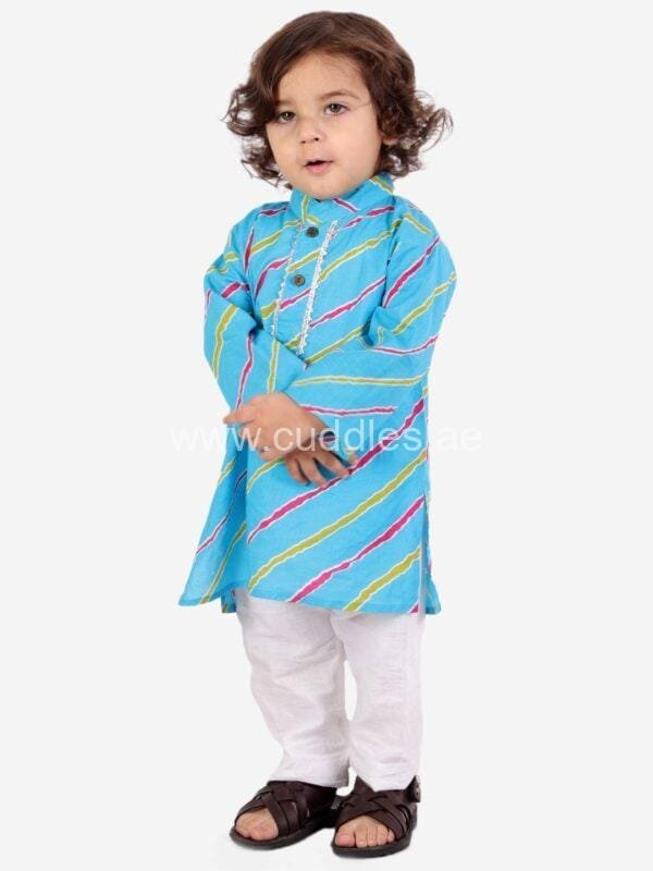 Leheriya blue kurta pajama