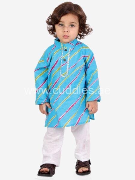 Leheriya blue kurta pajama