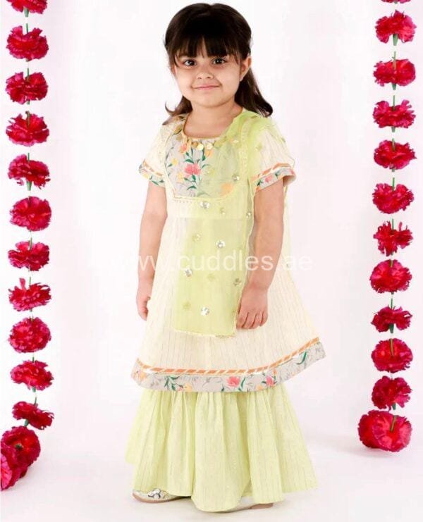 light green sharara set