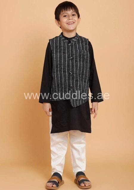 Holi special colorful pure cotton Kurta with off white pajama with  elasticated waistband - CUDDLES