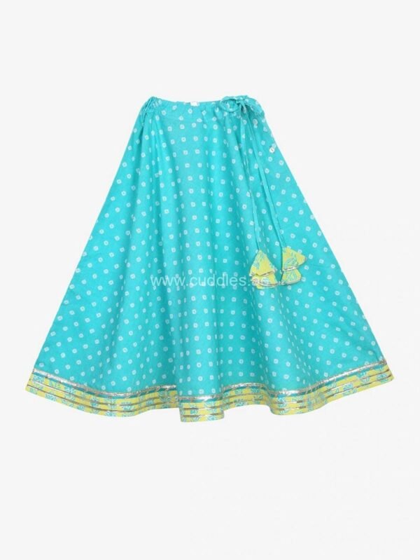 Blue and Green Lehenga with Blouse and Dupatta set - Image 4