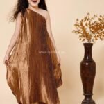 Gold toned Pleated Kurta with pants