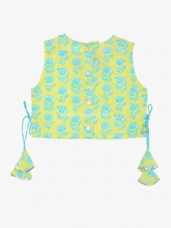 Blue and Green Lehenga with Blouse and Dupatta set - Image 3