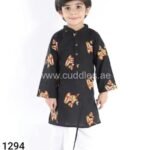 Blackand white Kurta Dhoti set