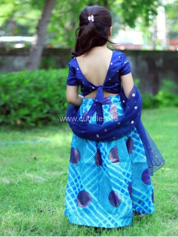 Dark Blue Lehenga Choli with Dupatta - Image 6