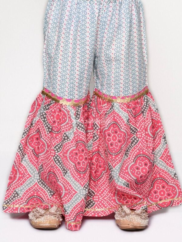 Raina Grey and pink Sharara set with Dupatta - Image 4