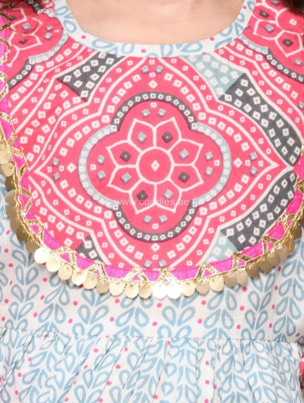Raina Grey and pink Sharara set with Dupatta - Image 3