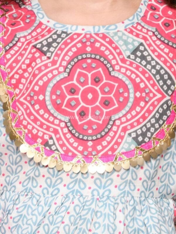 Raina Grey and pink Sharara set with Dupatta - Image 3
