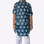 Royal Blue Elephant print Kurta Pajama