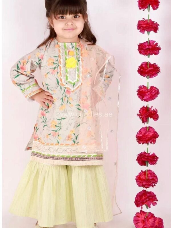 Green Kurta with Sharara and Dupatta