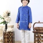 Dark blue elephant embroidered Kurta pajama