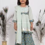 Sequin work Kurta with Flared palazzo and Dupatta