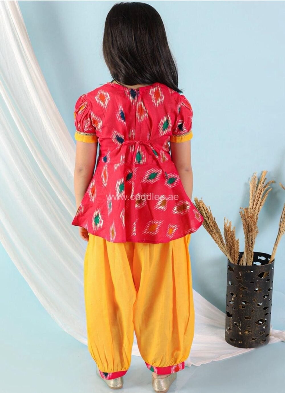 Girls geometric printed peplum Kurti with salwar - Image 3