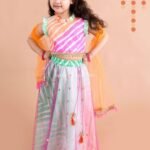 Pastel shades leheriya Lehenga Choli with Dupatta