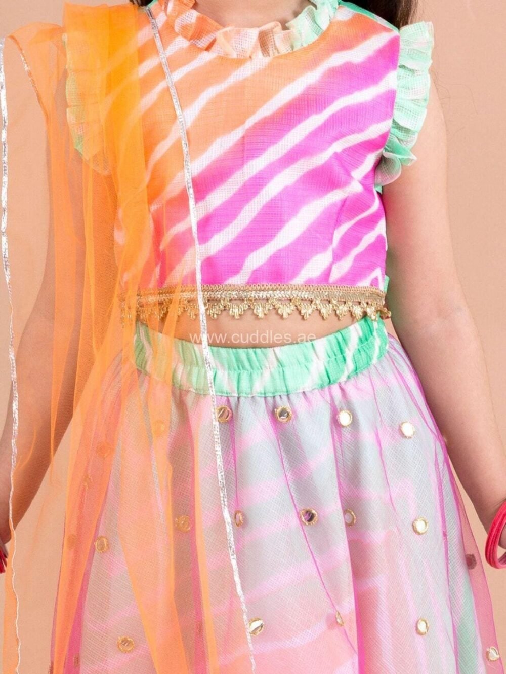 Pastel shades leheriya Lehenga Choli with Dupatta - Image 4