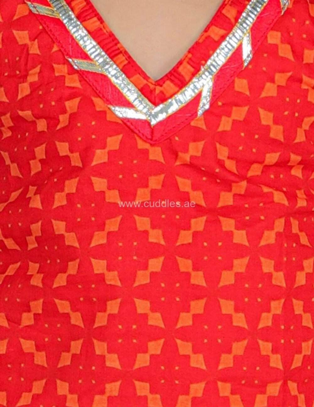 Red ethnic top and skirt set - Image 4