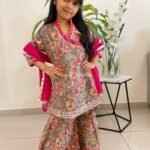 Gorgeous Angrakha Kurti with Sharara and Dupatta