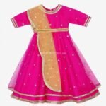 Rani pink and lime yellow beautiful gown dress