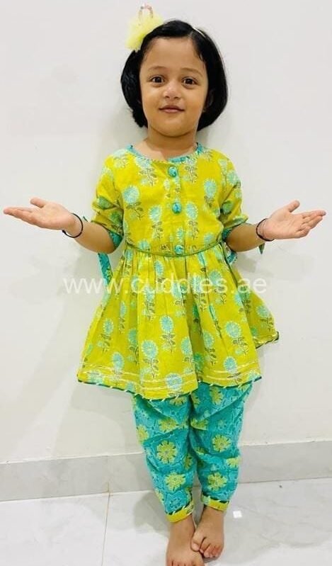 Marine blue Kurti with Dhoti pants - Image 2