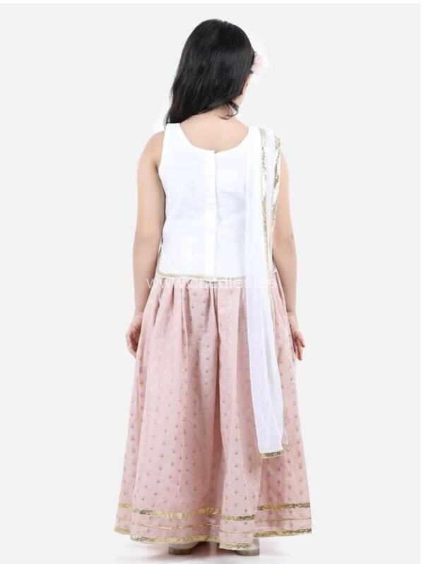 White Choli with Mauve  Lehenga and Dupatta set - Image 2