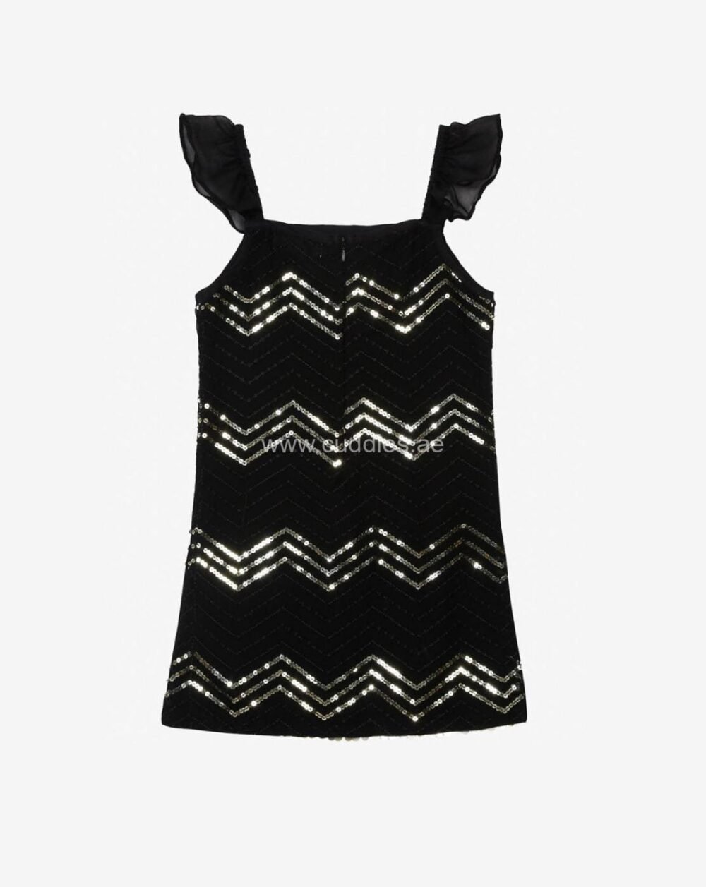 Black and off white Heavy sequined Kurti Sharara set - Image 2