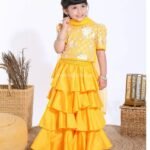 Yellow and silver embroidered Lehenga Choli with Dupatta set