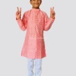 Peach Chikankari Kurta pajama set