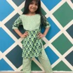 Mint green Kurti Pants set