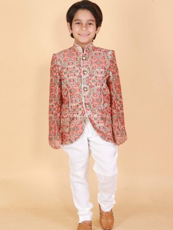 Boys full sleeves heavy Rich Embroidered Sherwani set