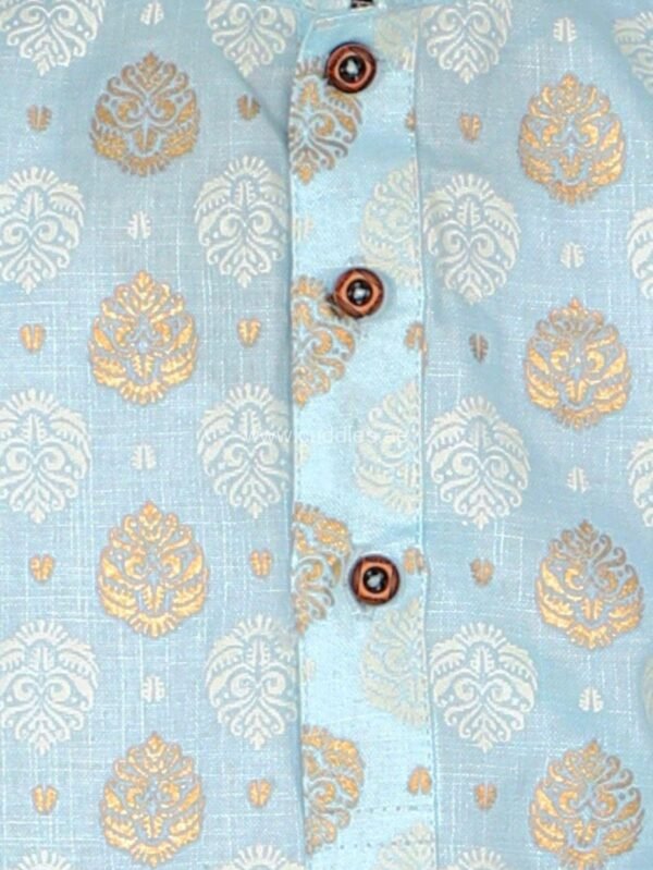 Sky blue foil print Kurta pajama set - Image 3