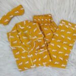Unisex Mustard yellow Horse print PJ set