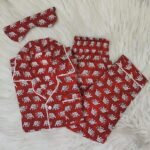 Unisex Red elephant print PJ set