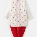 Off white embroidered Kurta Dhoti set